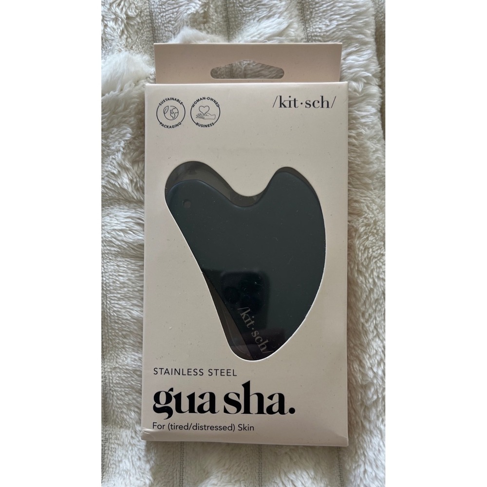 Kitsch Stainless Steel Gua Sha Facial Tool Matte Black Sculpting VID:1073